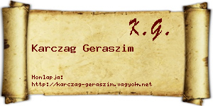 Karczag Geraszim névjegykártya